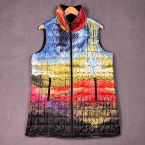 UbU Pack Your Personality Puffer Vest Size L Reversible Colorful Landscape